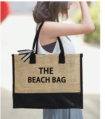 Beach Letter Print Tote Set