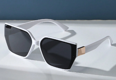 White Retro Square Sunglasses