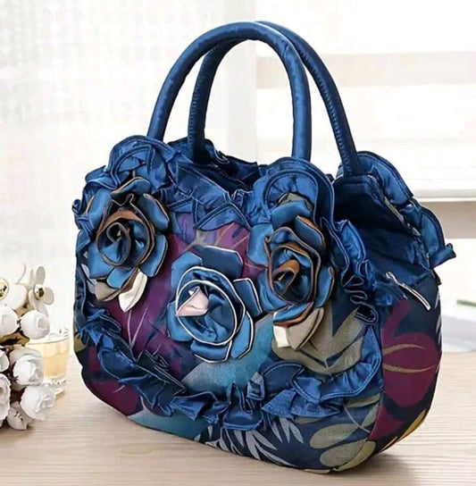 Multicolor Floral Decoration Small Handbag