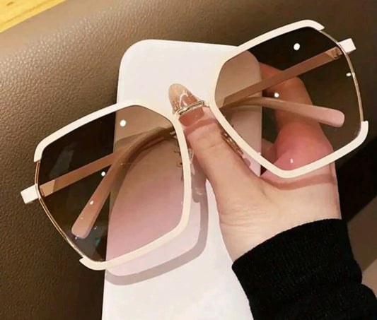 High-Grade Metal Half-Frame Fashion Sunglasses