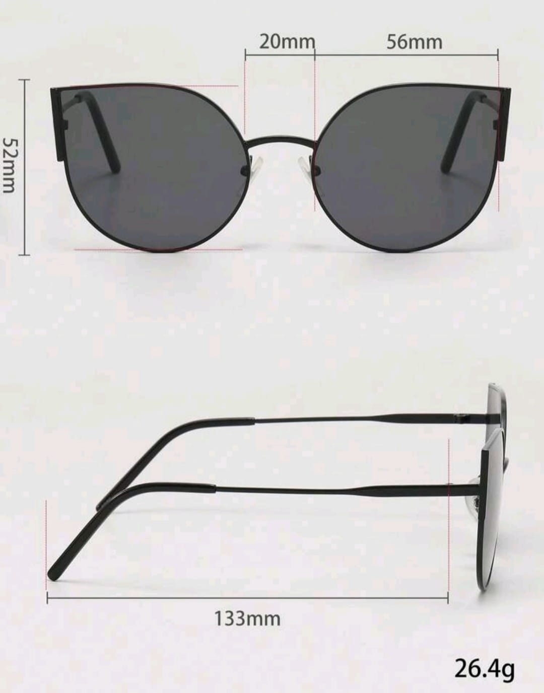 Black Cat Eye Shaped Full Frame Fashion Glasses