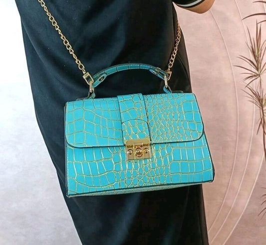 Green Crocodile Pattern Crossbody/Handbag Bag