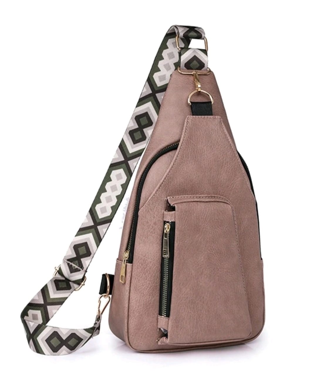 Pink PU Leather Sling Bag