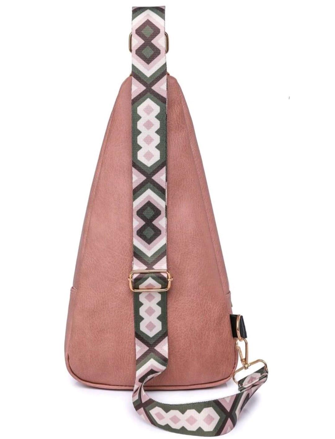 Pink PU Leather Sling Bag