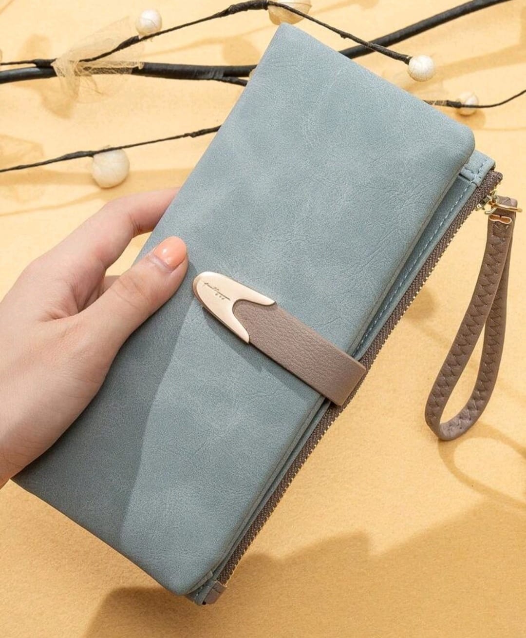 Long Elegant Wallet with Wristlet